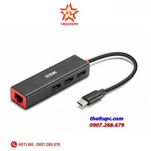 Cable Type-C -> Lan 10/100 +3 P USB(3.0) SSK SHU-C535