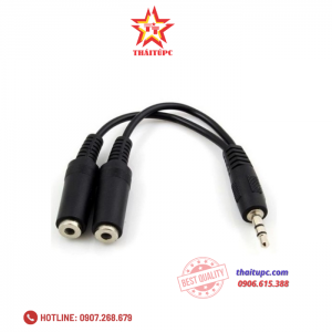 Cáp chia 1 ra 2 cổng Audio 3.5mm Unitek Y-C901 (Đen)