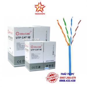 CÁP MẠNG GOLDEN LINK PLUS UTP CAT 5E 305M – MÀU TRẮNG SỌC XANH GL01009 (MADE IN TAIWAN)