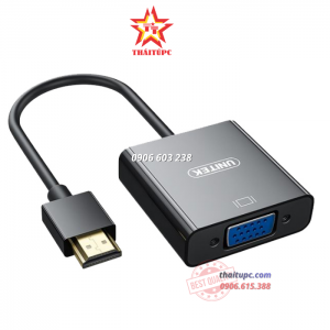 DÂY CÁP MÁY TÍNH CHUYỂN ĐỔI CỔNG HDMI RA CỔNG VGA 15CM V128ABK UNITEK (KO AUDIO)