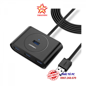 Bộ Hub chia cổng 4 cổng USB 3.0 cáp dài 1,5M Ugreen 30218 cao cấp (Màu Đen)
