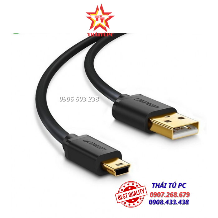CÁP MINI USB 2.0 DÀI 0.25M CAO CẤP UGREEN 10353 CÁP MINI USB 2.0 DÀI 0.25M CAO CẤP UGREEN 10353