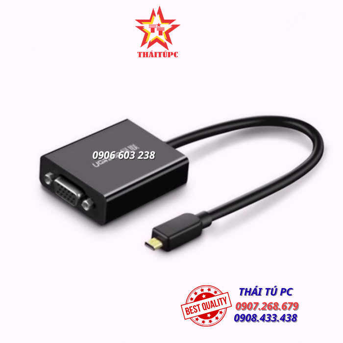 CÁP CHUYỂN ĐỔI MICRO HDMI TO VGA+AUDIO CHÍNH HÃNG UGREEN 40268 MÀU ĐEN CÁP CHUYỂN ĐỔI MICRO HDMI TO VGA+AUDIO CHÍNH HÃNG UGREEN 40268 MÀU ĐEN