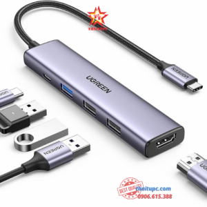 USB-C TO LAN 100/1000MBPS KÈM HUB 3 CỔNG USB 3.0 UGREEN 20932, CÓ SẠC NGƯỢC 100W CHÍNH HÃNG CAO CẤP