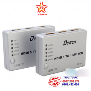 Bộ gộp HDMI 5 vào 1 ra Dtech DT-7021