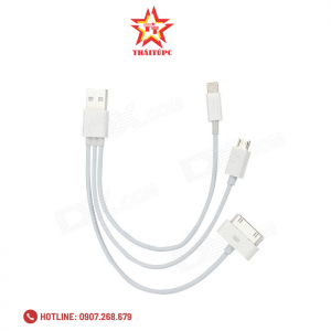 Cáp USB 2.0 -> Iphone 4 + Iphone 5 + Micro USB Z-Tek (ZY 070)