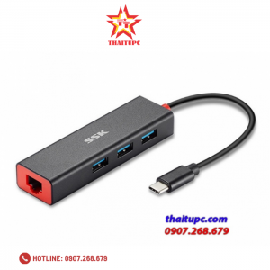 Cable Type-C -> Lan 10/100/1000 +3 P USB(3.0)SSK SHU-C540